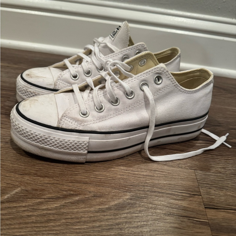 Converse White Platform Sneakers